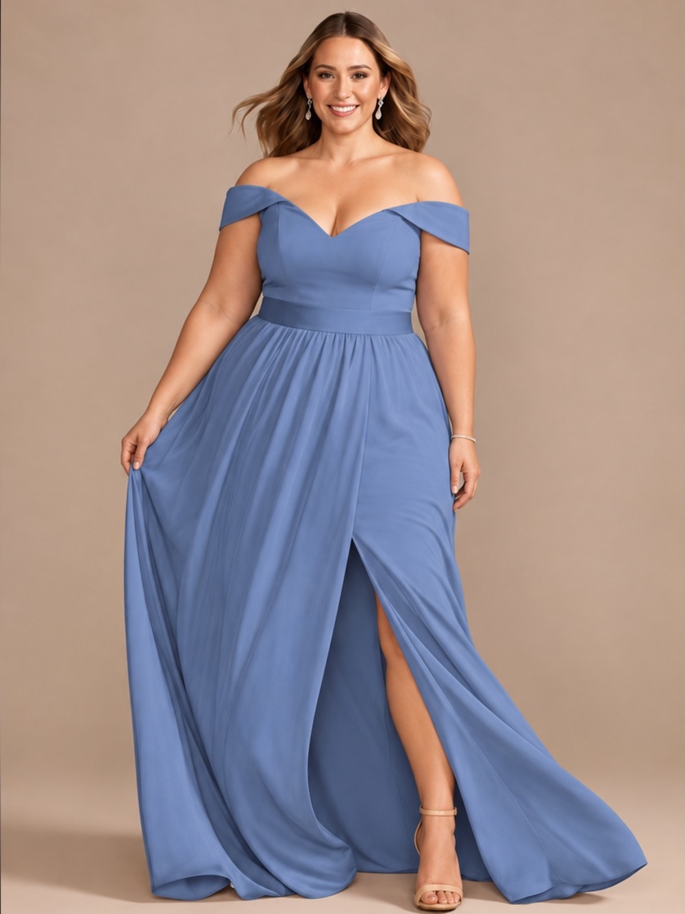 David's Bridal Blue Strapless Sundress for Weddings